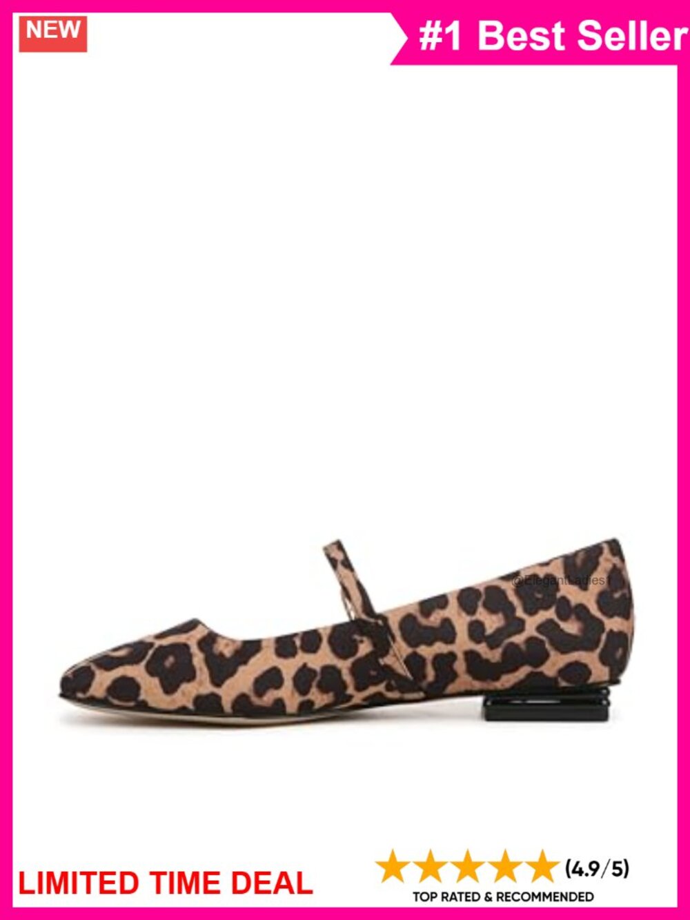 Mary Jane Ballet Flats Faux Patent Leather Square Toe Buckle